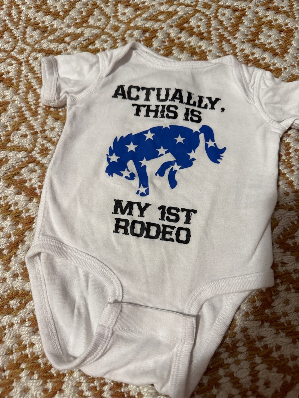 Perfect for Independence day! Baby Cowboy first rodeo onsie